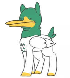 Size: 422x466 | Tagged: safe, artist:redxbacon, derpibooru import, oc, oc:op pony, ponified, duck, duck pony, pony, op is literally a duck, solo, vulgar, vulgar description, wat, what has science done