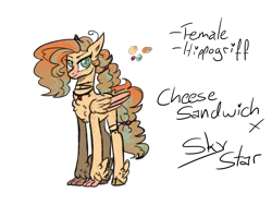 Size: 1600x1200 | Tagged: artist:jaysey, chest fluff, colored pupils, color palette, derpibooru import, female, hippogriff, interspecies offspring, oc, offspring, parent:cheese sandwich, parent:princess skystar, safe, simple background, solo, transparent background, unofficial characters only