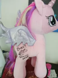 Size: 1944x2592 | Tagged: autograph, build-a-bear, derpibooru import, plushie, princess cadance, safe, shining armor