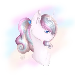 Size: 3000x3000 | Tagged: safe, artist:angelic-shield, derpibooru import, oc, oc:cadenza, unofficial characters only, pony, unicorn, blushing, bust, female, looking at you, mare, simple background, solo, transparent background