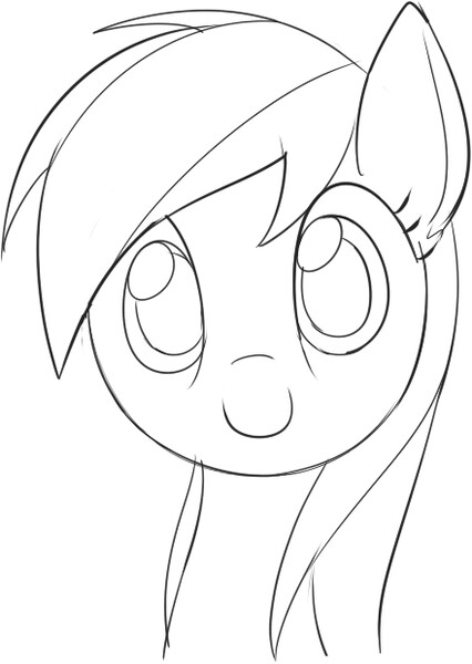 Size: 440x620 | Tagged: safe, artist:mcsadat, derpibooru import, rainbow dash, bust, c:, cute, dashabetes, female, looking at you, monochrome, portrait, smiling, solo