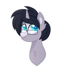 Size: 1024x1107 | Tagged: safe, artist:ashidaii, derpibooru import, oc, oc:sapphire belle, pony, unicorn, bust, female, glasses, mare, portrait, simple background, solo, transparent background