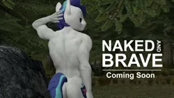 Size: 1920x1080 | Tagged: suggestive, artist:papadragon69, derpibooru import, shining armor, anthro, unicorn, 3d, ass, casual nudity, coming soon, forest, male, naked and afraid, nudity, parody, sexy armor, solo, solo male, source filmmaker