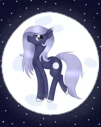 Size: 1250x1568 | Tagged: safe, artist:cindydreamlight, derpibooru import, oc, oc:lunar flower, earth pony, pony, female, mare, moon, night, solo