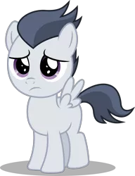 Size: 6537x8530 | Tagged: safe, artist:chrzanek97, derpibooru import, rumble, pegasus, pony, marks and recreation, absurd resolution, colt, cute, male, rumblebetes, sad, simple background, solo, transparent background, vector