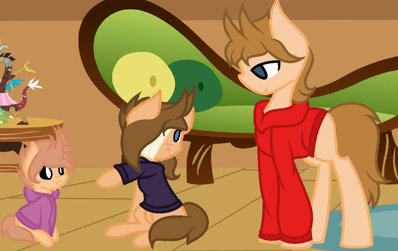 Size: 1242x782 | Tagged: safe, artist:callama-team, derpibooru import, ponified, pony, discord lamp, eddsworld, tord