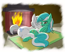 Size: 5000x4000 | Tagged: safe, artist:maneingreen, derpibooru import, double diamond, lyra heartstrings, earth pony, pony, unicorn, crack shipping, cuddling, eyes closed, female, fire, fireplace, hug, lymond, male, mare, request, shipping, smiling, stallion, straight