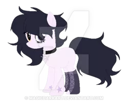 Size: 400x319 | Tagged: safe, artist:magicdarkart, derpibooru import, oc, oc:hela, earth pony, pony, boots, choker, female, mare, obtrusive watermark, shoes, simple background, solo, transparent background, watermark