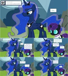 Size: 1284x1444 | Tagged: safe, artist:hakunohamikage, derpibooru import, princess luna, oc, oc:nyx, alicorn, pony, ask-princesssparkle, ask, bandage, tumblr