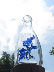 Size: 774x1031 | Tagged: safe, artist:malte279, derpibooru import, princess luna, bottle, craft, glass engraving, glass painting