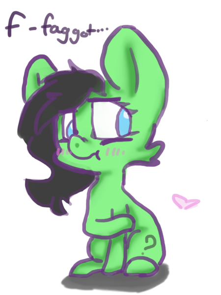 Size: 1200x1600 | Tagged: artist needed, safe, derpibooru import, oc, oc:anonfilly, unofficial characters only, faggot, female, filly, simple background, solo, transparent background, vulgar