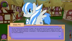 Size: 1280x720 | Tagged: safe, artist:sodadoodle, derpibooru import, oc, oc:dizzy fix, unofficial characters only, pegasus, pony, clothes, legends of equestria, looking at you, socks, solo, squee, striped socks, talking, talking to viewer