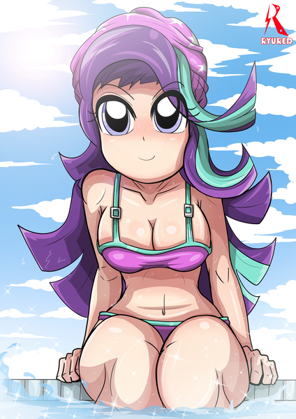 Size: 2894x4093 | Tagged: suggestive, artist:ryured, derpibooru import, part of a set, starlight glimmer, equestria girls, adorasexy, beanie, bikini, breasts, busty starlight glimmer, cleavage, clothes, cute, female, glimmerbetes, hat, looking at you, sexy, solo, solo female, swimsuit