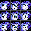 Size: 104x104 | Tagged: artist:mega-poneo, derpibooru import, megaman, megapony, mugshot, pixel art, rarity, safe, solo, sprite, stage select, video game