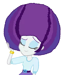 Size: 1397x1654 | Tagged: safe, artist:bigpurplemuppet99, artist:thebarsection, derpibooru import, edit, rarity, equestria girls, afro, alternate hairstyle, edited vector, simple background, solo, transparent background