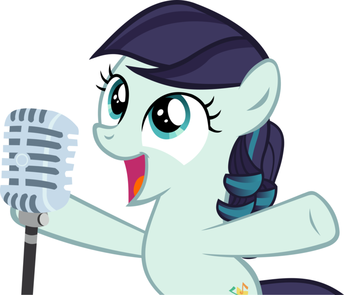 Size: 4828x4145 | Tagged: safe, artist:ironm17, derpibooru import, coloratura, earth pony, pony, absurd resolution, female, filly, filly coloratura, happy, microphone, open mouth, rara, simple background, singing, solo, transparent background, vector, younger