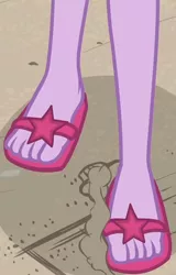 Size: 737x1149 | Tagged: safe, derpibooru import, sci-twi, twilight sparkle, equestria girls, equestria girls series, friendship math, cropped, feet, flip-flops, legs, pictures of legs, sandals