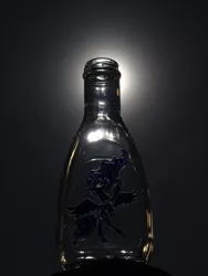 Size: 774x1031 | Tagged: artist:malte279, bottle, craft, derpibooru import, glass engraving, glass painting, moon, moonlight, princess luna, safe