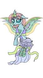 Size: 900x1636 | Tagged: changedling, changeling, clothes, cosplay, costume, crossover, derpibooru import, fairy, fairy wings, harmonix, ocellus, safe, simple background, solo, tecna, transparent background, winx club