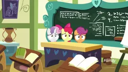 Size: 1920x1080 | Tagged: apple bloom, cutie mark crusaders, derpibooru import, discovery family logo, marks for effort, safe, scootaloo, screencap, sweetie belle