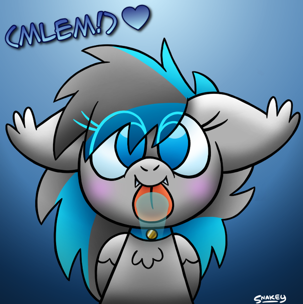 Size: 767x768 | Tagged: safe, artist:snakeythingy, derpibooru import, oc, oc:mareana sweetie, blushing, commission, gradient background, licking, licking the fourth wall, mlem, silly, tongue out, ych result