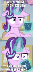 Size: 500x1088 | Tagged: safe, derpibooru import, edit, edited screencap, screencap, starlight glimmer, pony, marks for effort, comic, cropped, dialogue, empathy cocoa, female, floppy ears, i mean i see, image macro, mare, meme, screencap comic, solo, vulgar