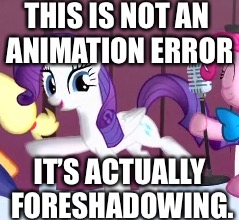 Size: 239x220 | Tagged: alicorn, alicornified, animation error, cropped, derpibooru import, edit, edited screencap, foreshadowing, image macro, meme, pinkie pride, race swap, raricorn, rarity, safe, screencap