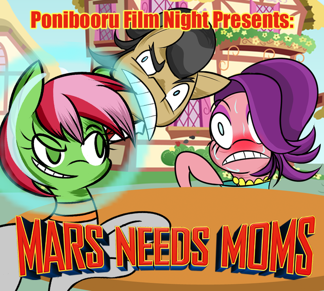 Size: 1000x900 | Tagged: safe, artist:daisyhead, derpibooru import, filthy rich, spoiled rich, oc, oc:flicker, earth pony, pony, ponibooru film night, mars needs moms