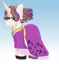 Size: 1180x1285 | Tagged: safe, artist:annabear1211, derpibooru import, oc, oc:diamond mine, unofficial characters only, unicorn, kindverse, clothes, dress, offspring, parent:button mash, parent:sweetie belle, parents:sweetiemash, solo