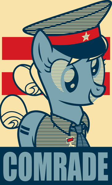 Size: 3513x5813 | Tagged: safe, artist:cheezedoodle96, artist:stay gold, derpibooru import, derpy hooves, pegasus, pony, clothes, comrade, costume, cutie mark, derp, equal cutie mark, equality, general, hope poster, medal, military, russian, smiling, soviet union, stars, translation, товарищ