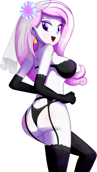 Size: 760x1344 | Tagged: suggestive, artist:the-butch-x, derpibooru import, fleur-de-lis, equestria girls, adorasexy, ass, black underwear, bra, breasts, busty fleur-de-lis, butch's black and white lingerie, butt, clothes, cute, ear piercing, earring, erect nipples, evening gloves, female, fleur-de-rriere, fleurabetes, flower, flower in hair, garter belt, gloves, jewelry, lingerie, long gloves, looking at you, looking back, looking back at you, miss fleur is trying to seduce us, my loves x, open mouth, panties, piercing, sexy, simple background, smiling, solo, solo female, stockings, stupid sexy fleur-de-lis, thigh highs, transparent background, underwear, wedding night, wedding veil