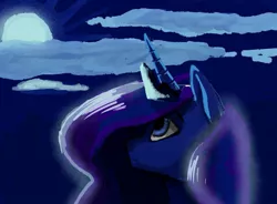 Size: 959x705 | Tagged: alicorn, artist:ognifireheart, derpibooru import, moon, night, princess luna, safe, solo