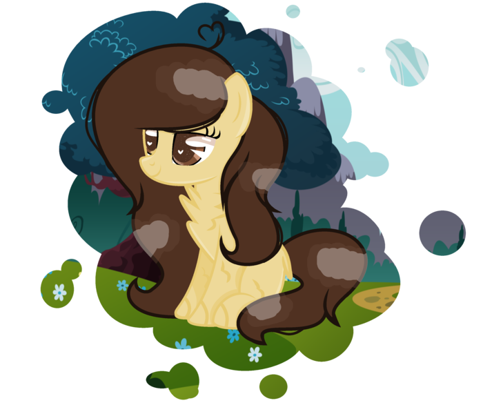 Size: 2968x2496 | Tagged: safe, artist:rachelclaraart, derpibooru import, oc, oc:rachel, unofficial characters only, earth pony, pony, base used, chest fluff, female, flower, heart eyes, high res, mare, simple background, sitting, solo, transparent background, wingding eyes