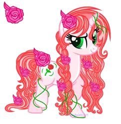 Size: 1024x1055 | Tagged: safe, artist:101xsplattyx101, derpibooru import, oc, pony, unicorn, female, flower, flower in hair, mare, rose, simple background, solo, transparent background