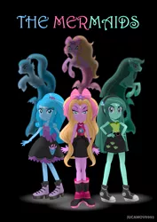 Size: 2480x3508 | Tagged: safe, artist:jucamovi1992, derpibooru import, oc, oc:aglaope, oc:piscis, oc:radne, oc:the dark stars, mermaid, siren, equestria girls, my little pony