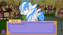 Size: 1280x720 | Tagged: safe, artist:sodadoodle, derpibooru import, oc, oc:dizzy fix, unofficial characters only, pegasus, pony, legends of equestria, talking, talking to viewer