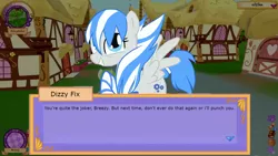 Size: 1280x720 | Tagged: safe, artist:sodadoodle, derpibooru import, oc, oc:dizzy fix, unofficial characters only, pegasus, pony, clothes, legends of equestria, socks, squee, striped socks, talking, talking to viewer