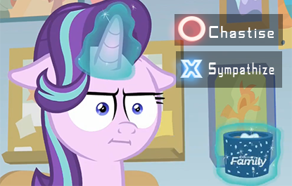 Size: 415x265 | Tagged: safe, derpibooru import, edit, edited screencap, screencap, starlight glimmer, unicorn, marks for effort, :i, caption, crossover, detroit: become human, empathy cocoa, faic, floppy ears, glowing horn, i mean i see, image macro, magic, meme, solo, telekinesis, text, unamused