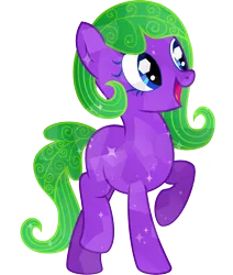 Size: 1903x2239 | Tagged: safe, artist:tacobender, derpibooru import, oc, unofficial characters only, crystal pony, pony, blue eyes, commission, cute, detailed, eggplant, female, food, green hair, happy, mare, png, simple background, solo, transparent background, vector