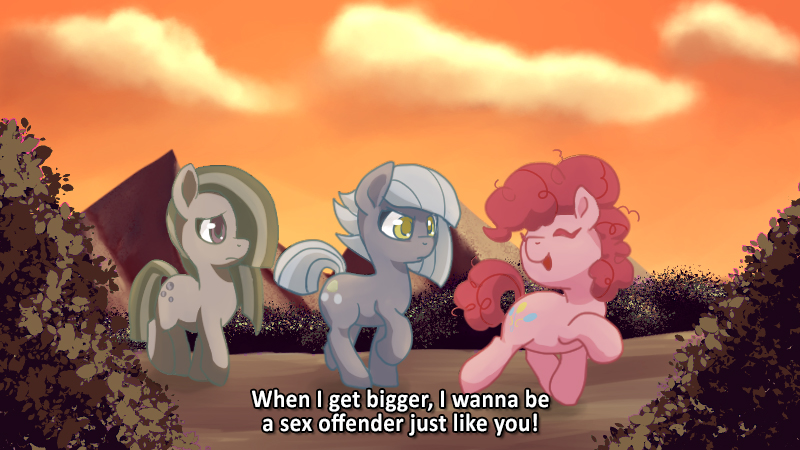 Size: 800x450 | Tagged: questionable, artist:lockhe4rt, derpibooru import, limestone pie, marble pie, pinkie pie, ponified, earth pony, pony, /mlp/, cute, description is relevant, drawthread, engaged to the unidentified, female, filly, pie sisters, request, sex offender, siblings, sisters, subtitles