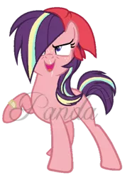 Size: 361x484 | Tagged: safe, artist:ipandadopts, derpibooru import, earth pony, pony, bandaid, bandana, female, freckles, hair over one eye, mare, offspring, parent:big macintosh, parent:starlight glimmer, parents:glimmermac, scar, simple background, solo, transparent background