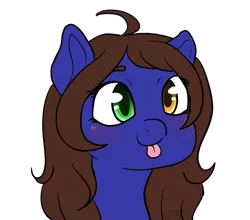 Size: 909x800 | Tagged: safe, artist:otterdrop, derpibooru import, oc, oc:tekky, unofficial characters only, pony, :p, commission, cute, heterochromia, meme, reaction image, silly, simple background, solo, tongue out, transparent background