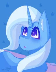 Size: 566x730 | Tagged: safe, artist:mocaangel, derpibooru import, trixie, pony, unicorn, female, looking at you, mare, solo