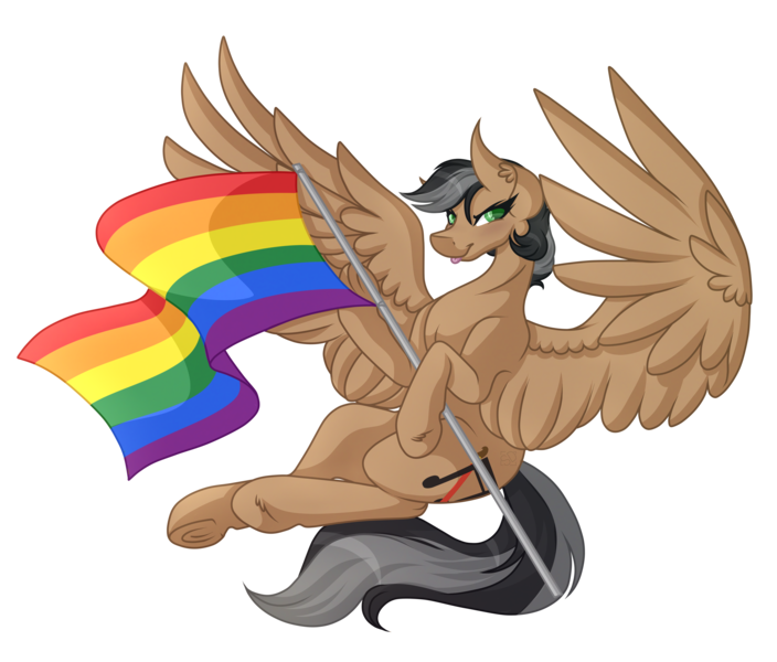 Size: 5954x5073 | Tagged: safe, artist:amazing-artsong, derpibooru import, oc, oc:artsong, unofficial characters only, pegasus, pony, absurd resolution, female, gay pride flag, mare, pride, pride flag, simple background, smiling, solo, transparent background