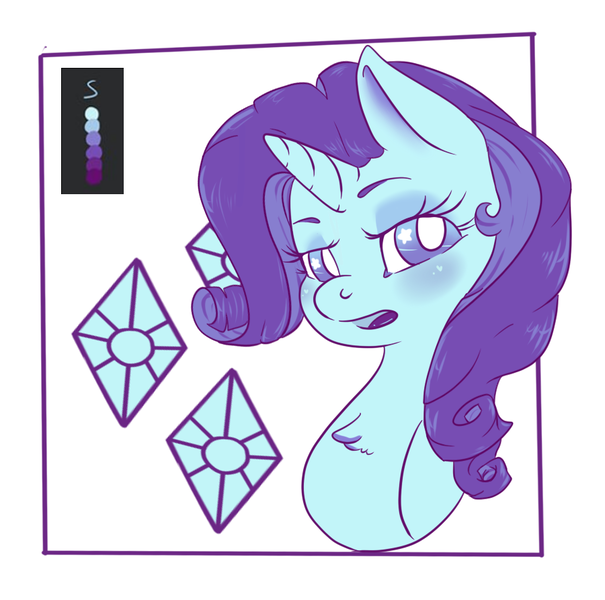 Size: 900x893 | Tagged: safe, artist:diamondsparkle7, derpibooru import, rarity, pony, cutie mark, female, palette swap, solo