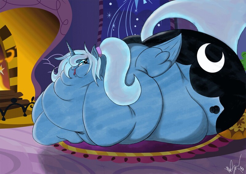 Size: 1280x907 | Tagged: artist:squishyluna, bedroom, bingo wings, chubby cheeks, derpibooru import, fat, huge butt, impossibly large butt, large butt, messy hair, morbidly obese, obese, princess luna, princess moonpig, questionable, rolls of fat