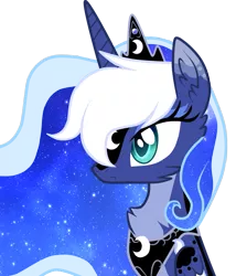 Size: 1029x1200 | Tagged: safe, artist:sugaryicecreammlp, derpibooru import, princess luna, alicorn, pony, alternate design, bust, portrait, simple background, solo, transparent background