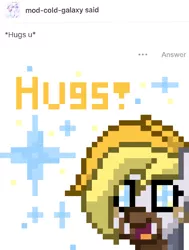 Size: 1074x1418 | Tagged: safe, artist:radical user 76, derpibooru import, oc, oc:looty, cute, hug, loot box, loot ponies, solo, sparkles, wingding eyes