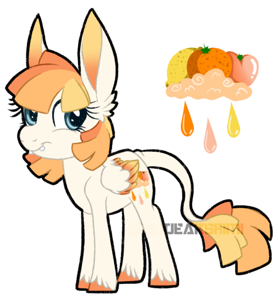 Size: 953x1033 | Tagged: artist:squeakshimi, derpibooru import, female, leonine tail, mule, oc, oc:citrus sorbet, safe, simple background, solo, teenager, transparent background, two toned wings, wings