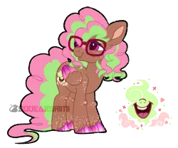 Size: 699x581 | Tagged: safe, artist:squeakshimi, derpibooru import, oc, oc:laughing gas, pegasus, pony, female, glasses, mare, reference sheet, simple background, solo, transparent background